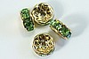 4pc GORGEOUS SPARKLY No 5820 6mm PERIDOT CRYSTAL SWAROVSKI CRYSTAL RONDELLE BEADS